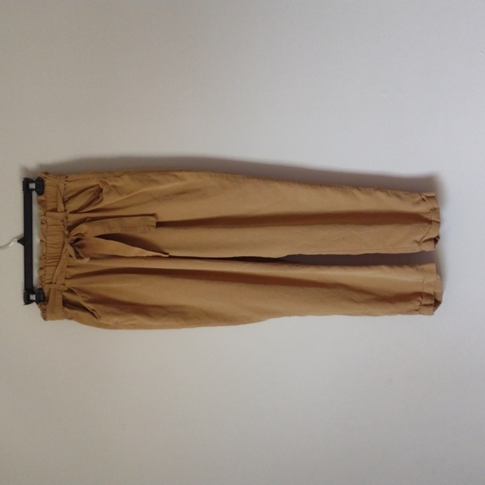 Thread & Supply Paper Bag Tie Waist Tan Pants Size Medium